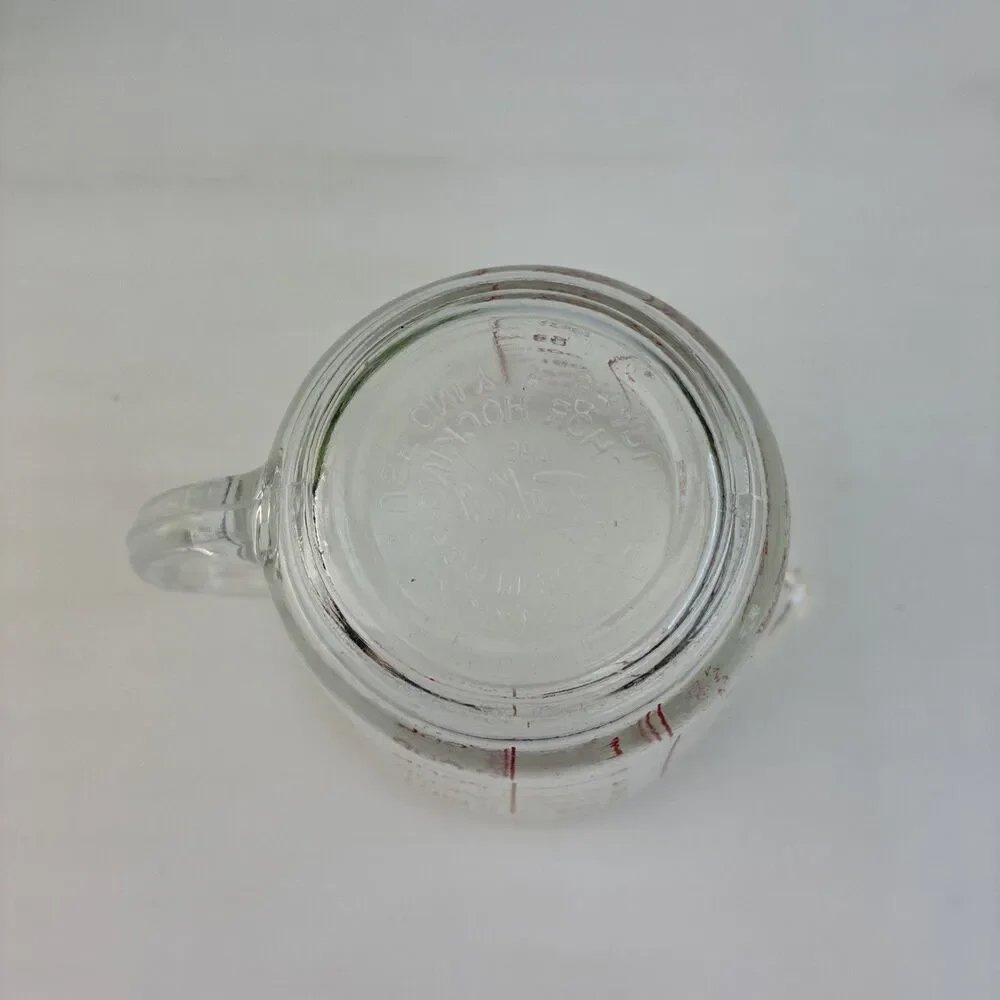 Vintage Fire-King Anchor Hocking Glass Measuring Cup 8 oz 1 Cup #496 Red Letters